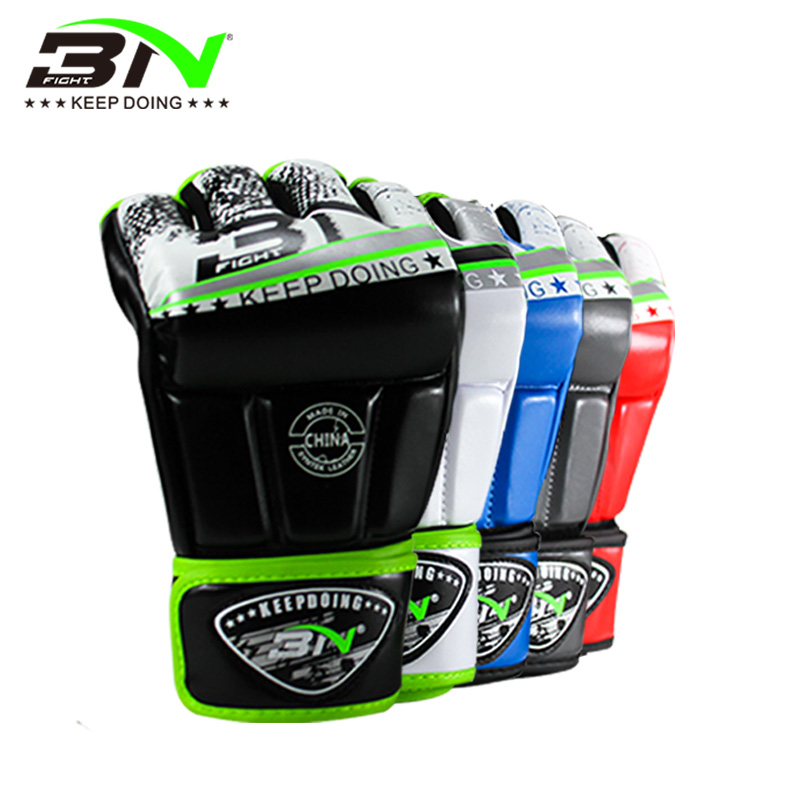 BN boxing gloves male half-finger fight adult mma free fight Sanda fighting female Muay Thai points finger ufc gloves