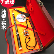 DIY fetal brush small red sandalwood umbilical cord seal fetal hair gift box set to make your own embedded pure silver Chicken Dog baby