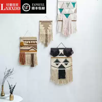 LXRXDD light luxury imported Indian handmade wool tassel tapestry Nordic Wall blanket tapestry home wall