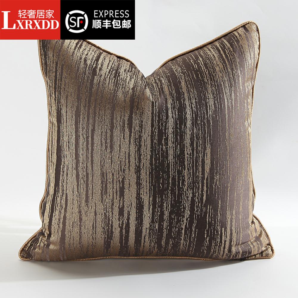 LXRXDD new pinstripe metal cushions silk-like board room New classical European style sofa American pillow square leaning