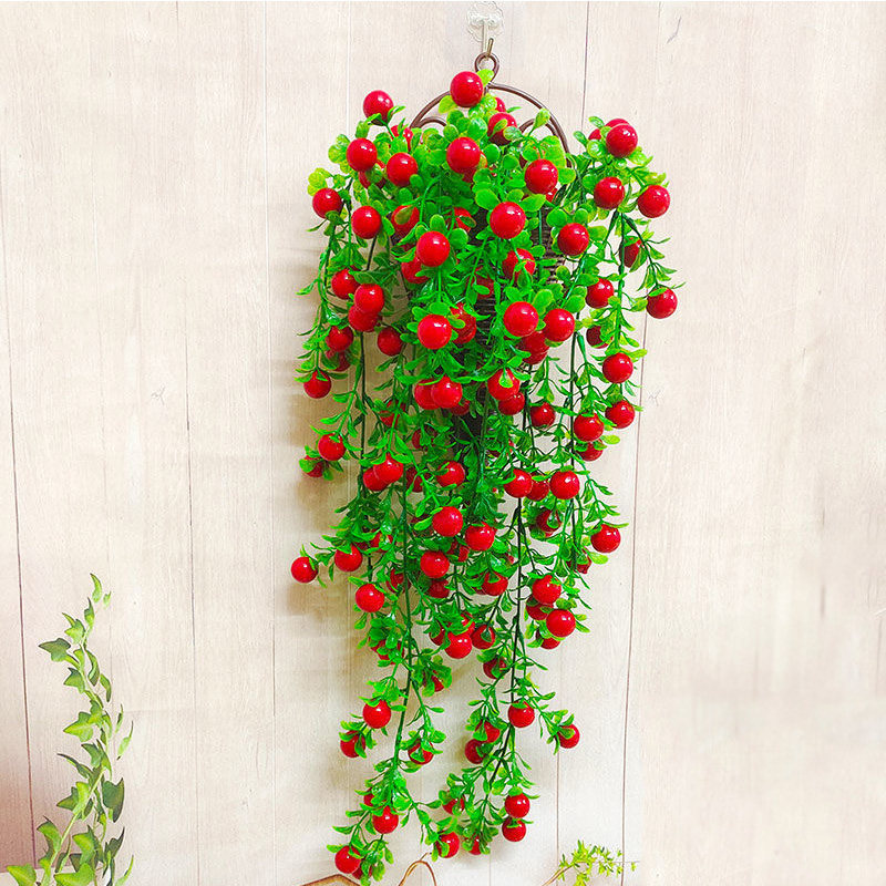 Room Wall Hanging Basket Emulation Flower Green Leafy Plant Decorations High-end Living-room Bedroom Wall Decoration Interior Furnishing