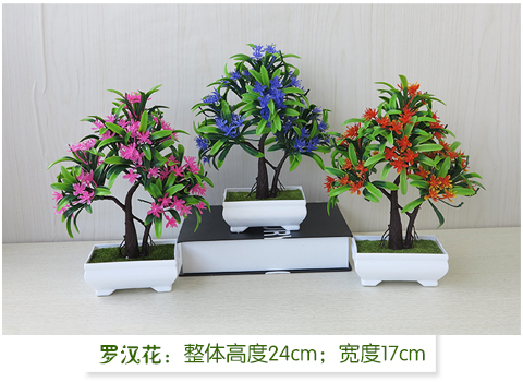 Hoa giả trồng chậu cây xanh mô phỏng cây nhỏ trồng trong chậu cây xanh trang trí phòng khách nội thất cây cảnh trang trí hoa trang trí - Trang trí nội thất phòng khách nhà cấp 4