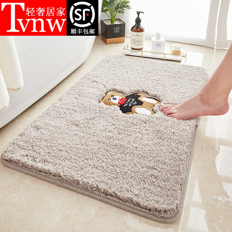 TVNW bathroom suction floor mat thick toilet door mat into the door door home foot pad bathroom carpet non-slip mat