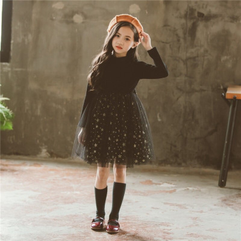 UK NEXT Love CUHK Princess Princess Dress 2022 New Girl's Autumn Dress Ocean Dress Wave