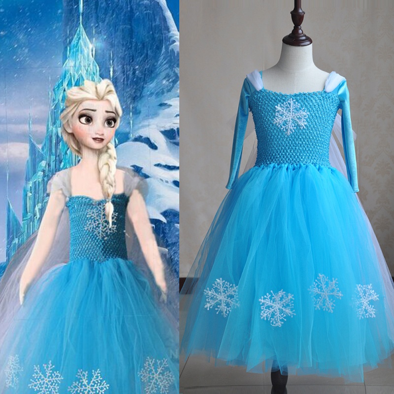 Ice and snow Qirim Princess Liandress New Year Children's Long sleeves Dress Ocean Dress Chinese Big Boy Performance Gown Dress Dress