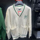 Li Ning Sports Sweater 2023 Winter New Men's x Daqian World Loose Cardigan Knitted Sweater AMBT245