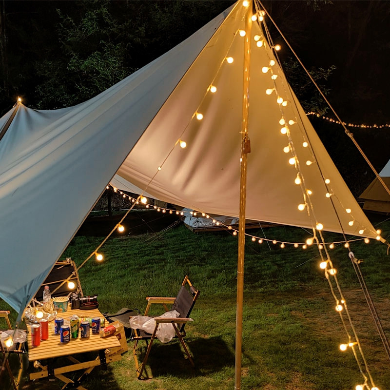 Outdoor camping supplies canopy tent atmosphere light lighting pine cone light string camping decoration LED bubble lights