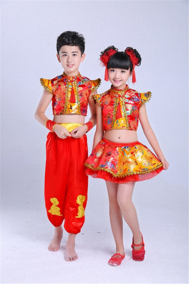 Children's celebration show clothing men and women encourage primary students Chinese style dance clothing Young Yang Yang Song Clothes 61