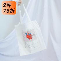 NULL Original Illustrations Embroidered Sail Bag Vertical 100 lap minimalist Artistic Hand Single Shoulder Bag Tot covered with inner bag