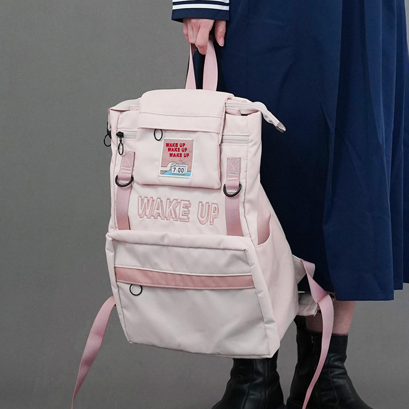 nullbag original hit color campus youth niche Japanese and Korean backpack students class school bag sweet cool backpack