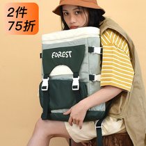 NULL Original Tooling Wind Nylon Hit Color Bag Travel Double Shoulder Bag Casual Light 15 Inch Computer Backpack Neutral