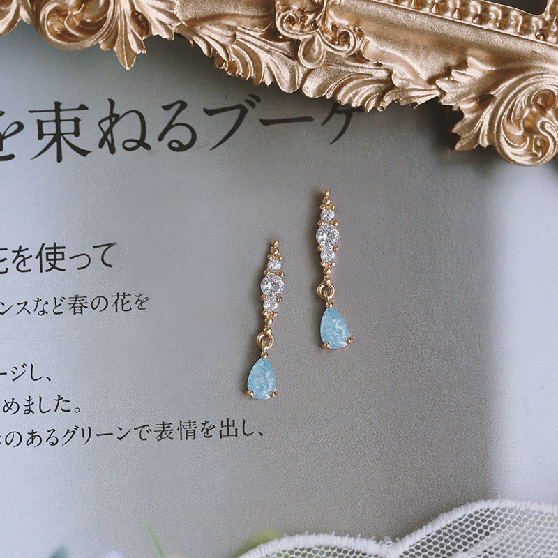 Silver Bench s925 silver needle Morandi Ice Zircons Earrings 2020 New Wave Qi RETRO SUPERIOR Superior Ear Accessories