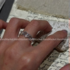 925 silver ring, prom skirt open ring, niche simple and personalized fashion 0911
