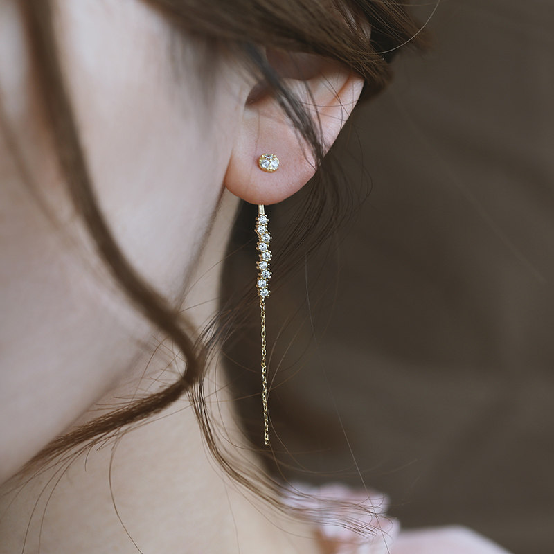 Silver Moto Home s925 Pure Silver Gold Plated Earrings 2021 New Tide Retro ANCIENT MICRO-INLAID ZIRCON Temperament Earrings