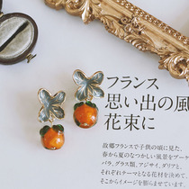 s925 Pure Silver Needles Persimmon Ruyi Earrings Woman 2021 New wave Summer style Design Sensation of the Tide Ear Accessories