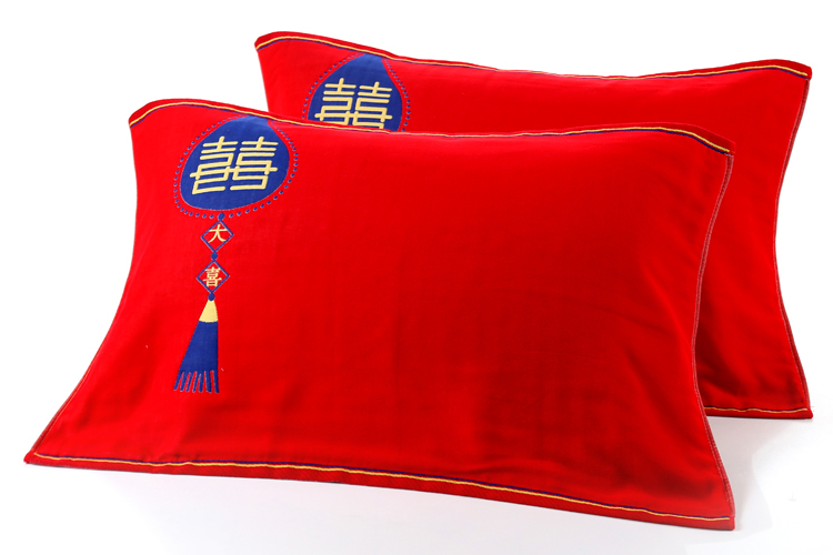 Bông cotton màu đỏ gối khăn cưới gối khăn cưới đặc biệt dày tăng vài người lớn mô hình gối khăn cặp