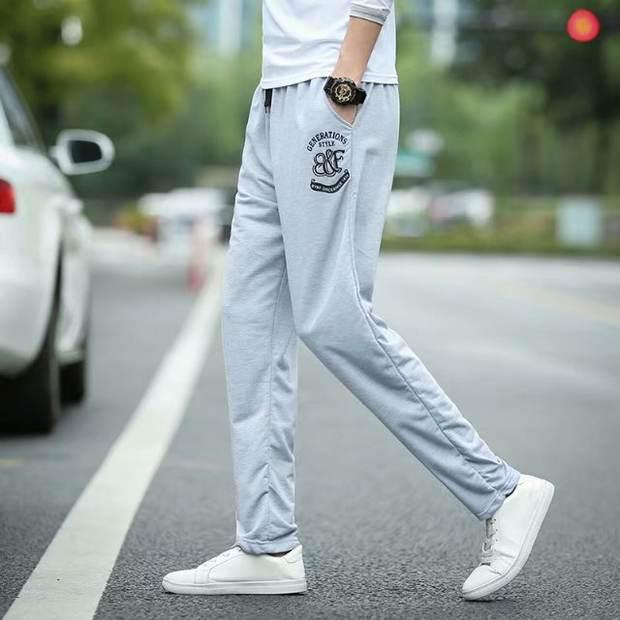 Hồng Kông phong cách chín quần nam giản dị 9 quần mùa hè mỏng phần sọc rộng chân thể thao hip hop quần thẳng thủy triều quần sịp