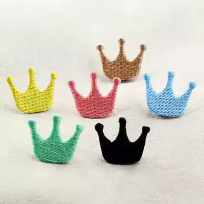 Fengxi original candy color embroidery cloth stickers DIY clothes decoration headdress down jacket hole stickers Crown trumpet