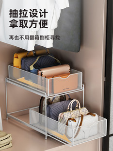 Bag storage artifact shelf separators Store in the wardrobe staining box hanging shelf, putting display underwear
