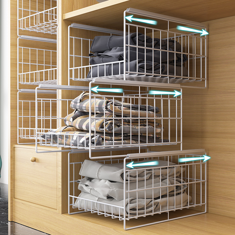 Wardrobe Storage Layered Dividers Drawer-Type Closet Clothes Storage Magic Divider Cabinet Organizer Built-In Shelf