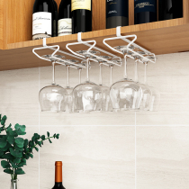 Hanging cabinet non-perforated red wine cup holder nail-free household goblet wine glass hanging rack hanging rack