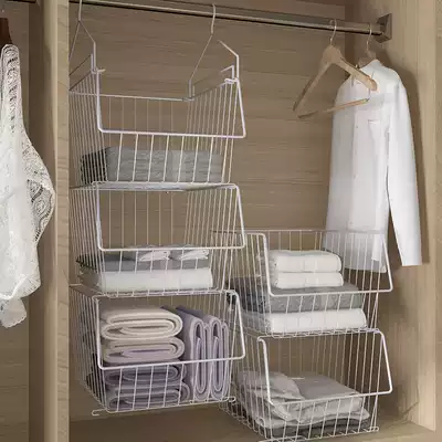 Wardrobe storage layer shelf clothing partition partition rack partition shelf cabinet Cabinet clothes finishing artifact