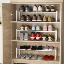 Household shoe rack shoe cabinet partition storage artifact space-saving sub-layer rack built-in frame shoe slippers shelf separation