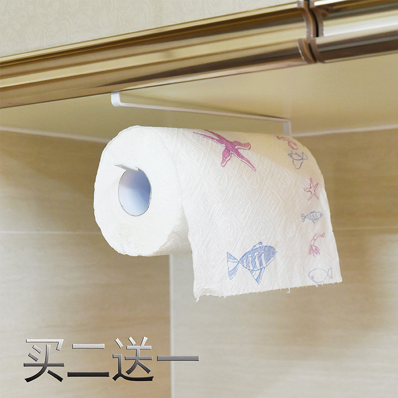 Kitchen integrated cabinet wall cabinet hole-free paper towel rack Hanging roll toilet paper rack Kitchen paper towel rack storage rack Storage rack