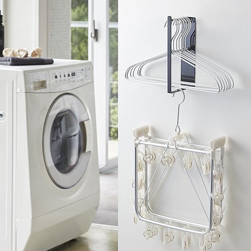 Non-perforated hanger storage artifact Hanging wall shelf Hanging clothes clip hook hanger Balcony finishing storage shelf