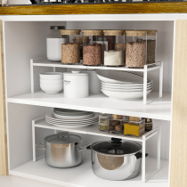 Kitchen cabinet sub-layer rack cabinet inner partition storage rack retractable compartment desktop countertop divider artifact