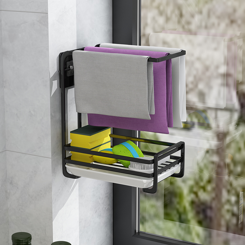 Rag rack shelf kitchen supplies Household full sponge drain rack dishwashing cloth hanger towel storage artifact