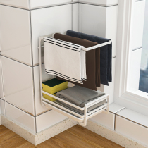 Kitchen Rag Drying Rack Wall-mounted Wire Ball Shelve Sponge Drain Shelf Free to punch dishcloth containing hanging rack