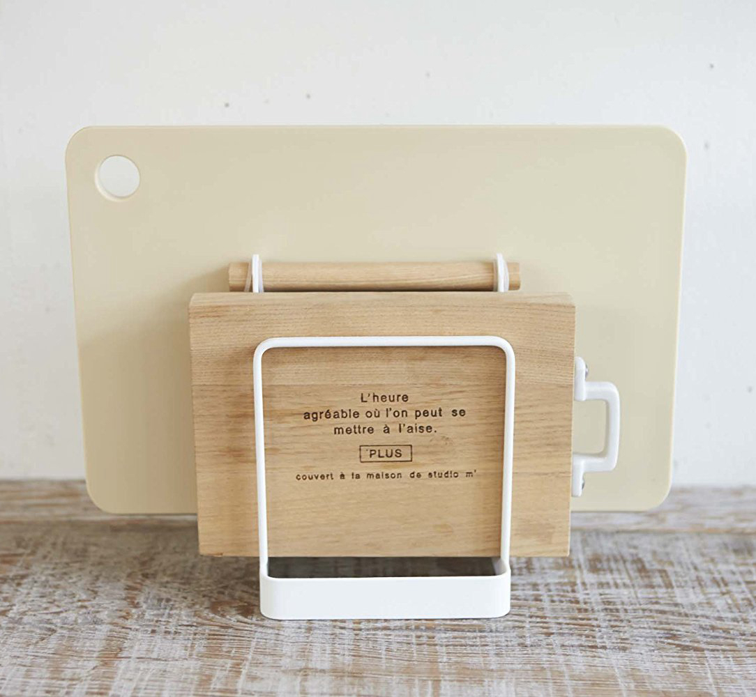 Japanese-style creative kitchen without hole cutting board shelf Floor cutting board rack Chopping board rack Storage kitchen supplies shelf