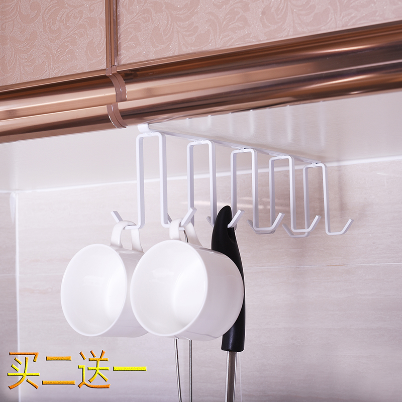 Punch-free kitchen hook Nail-free seamless whole cabinet hook Cup rack Shovel spoon rack Hanging rack storage rack