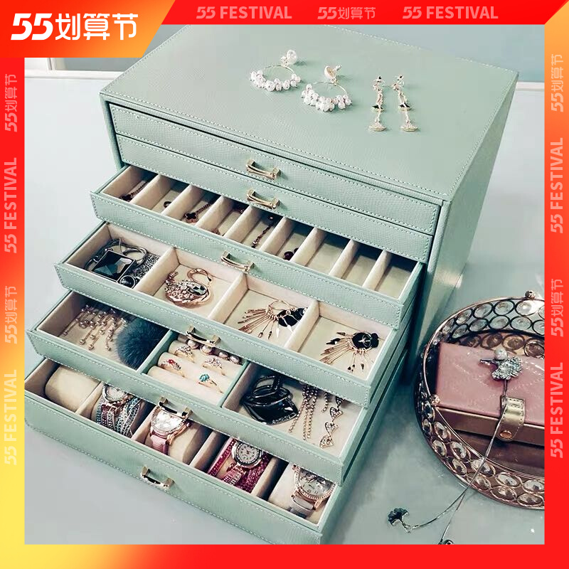 Upscale First Accessories Box Eurostyle Princess Ornament Containing Box Pop Fashion Jewelry Box Multilayer Ring Necklace Hairpin Box