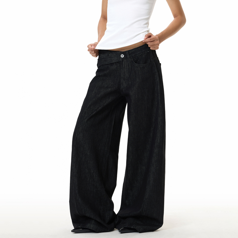 Thumpup Retro Design Original Color Denim Jeans for Men and Women, Casual Loose Straight Wide-Leg Pants for Work and Leisure Thumpup Retro Design Original Color Denim Jeans for Men and Women, Casual Loose Straight Wide-Leg Pants for Work and Leisure