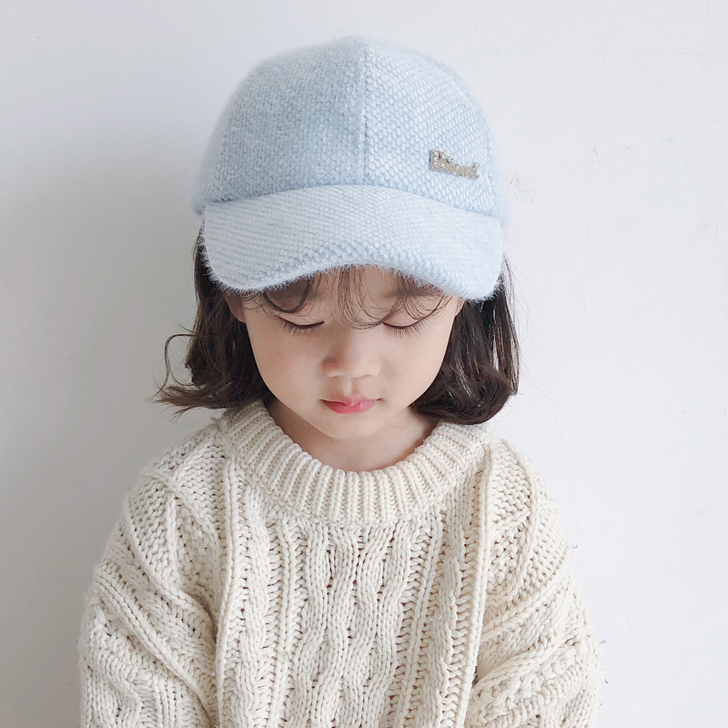 Autumn and winter children's warm hat girl fashion peaked cap boy baseball cap Korean version baby child parent-child hat tide