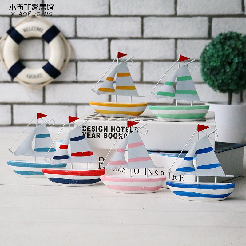 Mediterranean pendulum Marine wind sail Yacht Swing Piece One Sails Smooth Sail Resin Sheet Metal Sailing Model Ornaments