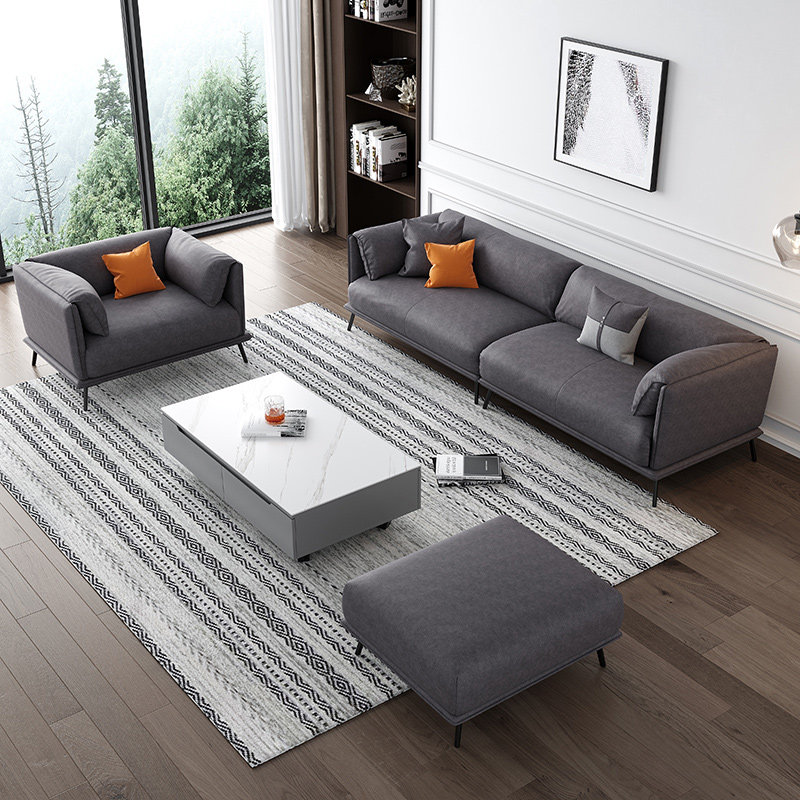 Will-style Light Lavish Tech Cloth Sofa Modern Minima Small Family Living Room Nordic Pole Minimalist Fabric Sofa Composition Suit