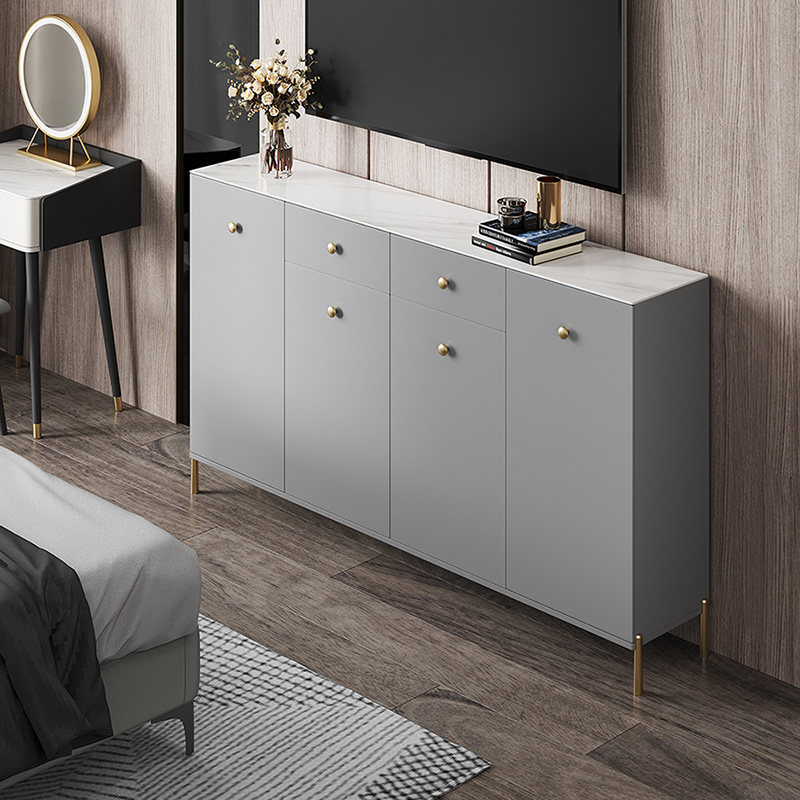 TV Cabinet Small Household Type Ultra Narrow High Cabinet High style Bedroom TV cabinet Gard High ultra-thin light extravagant modern minima