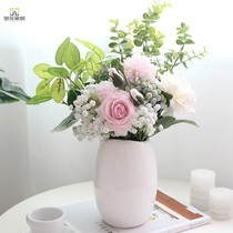 High quality simulated floral art fake Vase ornaments ins Nordic home furnishings living room decoration dining table bouquet set