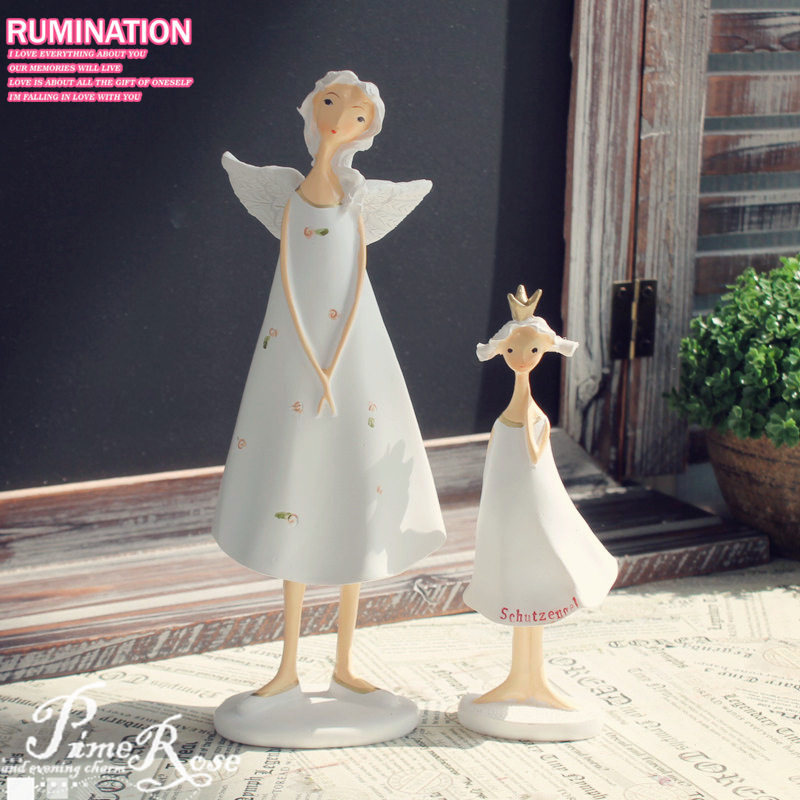 European angel mother and daughter elves window props wine cabinet decorations Decoration craft gifts to friends gifts