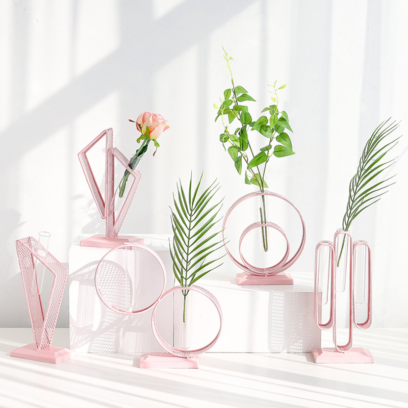Creative ins wind geometric shape plant hydroponic glass test tube vase living room office desk decoration decoration