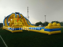 Large water park inflatable mobile water slide combination slide large three-way water slide faucet slide
