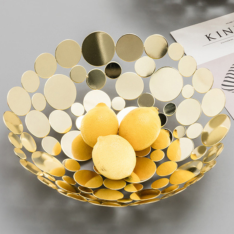 Nordic Luxurious Home Upscale Water Fruits Pan Modern European Style Light Lavish Wind Fruit Basket Creative Living Room Tea Table Fruit Basin