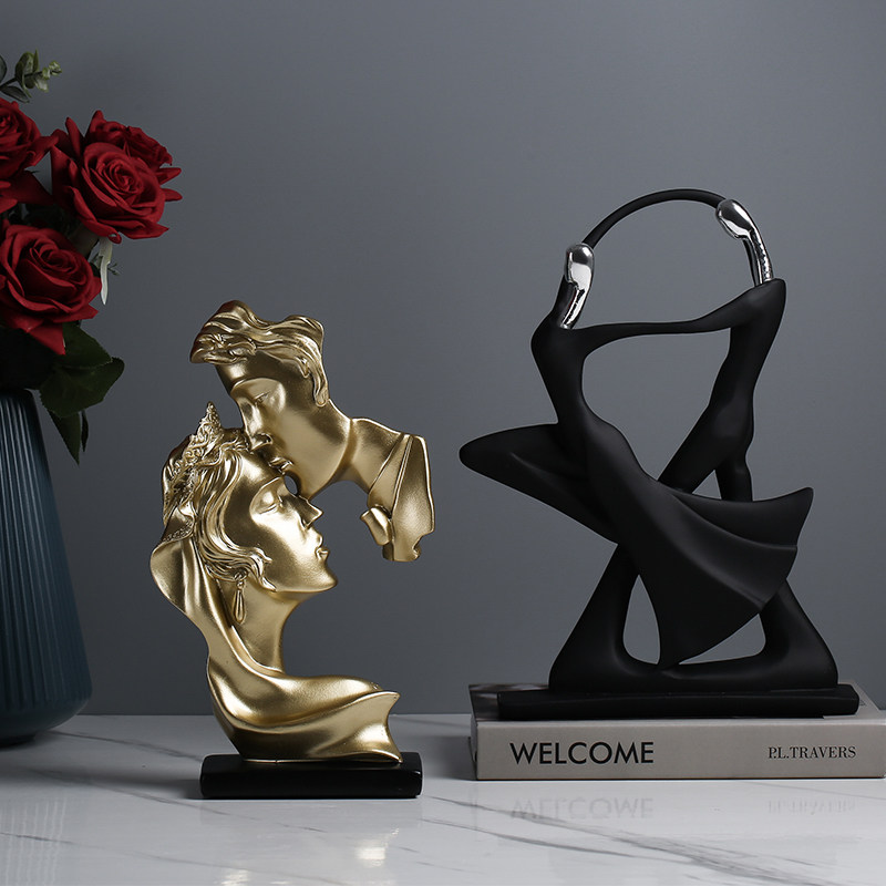 Think Life Modern Brief Abstract Face Art Swing Piece Home Wine Cabinet Adornment Living-room TV Cabinet Furnishing