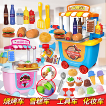 Children's House Kitchen Barbecue Burger Toy Boys and Girls Ice Cream Ice Cream Ice Cream Ice Cream Truck Toolbox Set