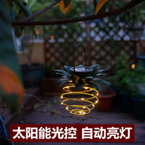 Solar Pineapple Hanging Lamp Night Light led Outdoor Waterproof Decoration Villa Courtyard Balcony Setting Copper Tree Lamp