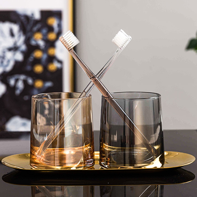 Nordic Mouthwash Cup Home Toothbrushing Cup Suit Minimalist Toothbrush Tooth-Cylinder Mouth Cups Couple Wash Glass Cups Light Lavish