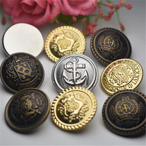 Button button button metal button full copper leather retro denim pants mens and women blazer buckle round dress button button